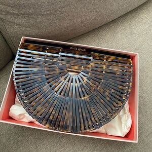 Cult Gaia Acrylic Ark clutch bag Tortoise New with Box